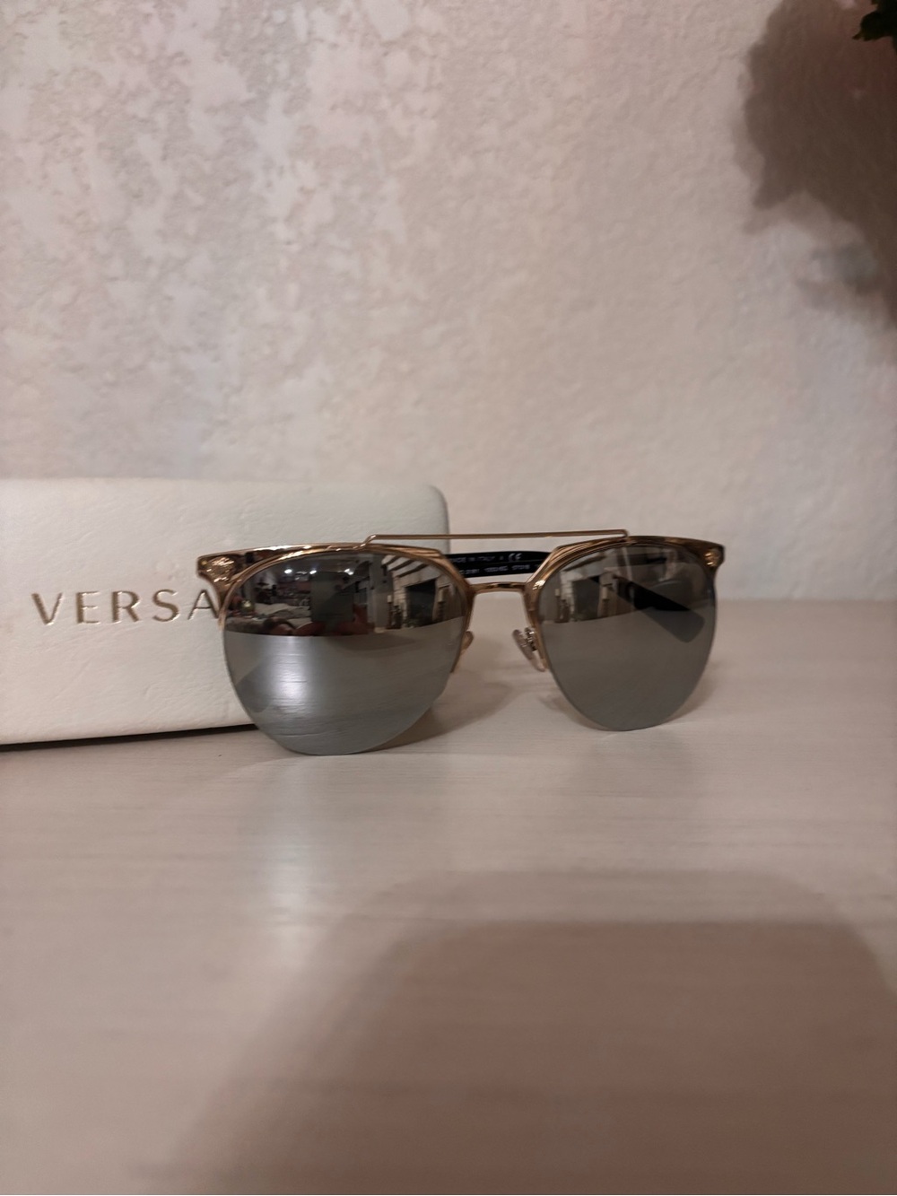Versace VE2181 Gold Frame Silver Mirrored Sunglasses unisex